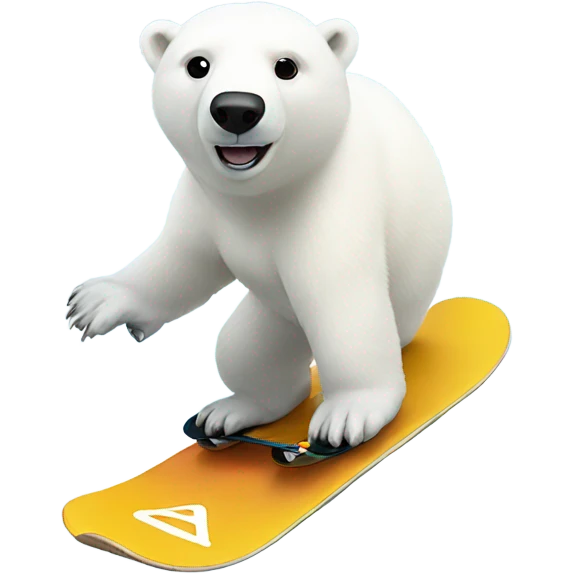 Polar Bear on a snowboard emoji
