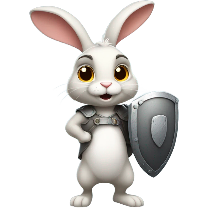 Thumper rabbit holding a shield  emoji