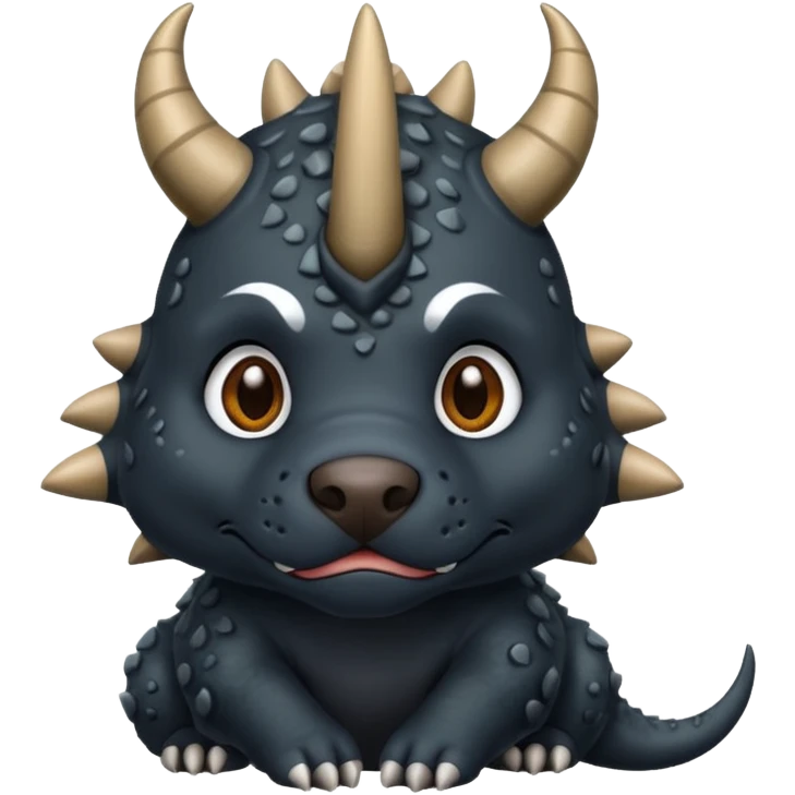 Black pitbull dressed as a triceratops black emoji