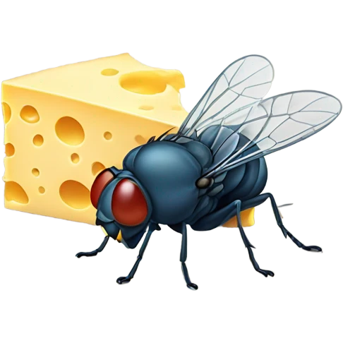 Fly eating cheese emoji