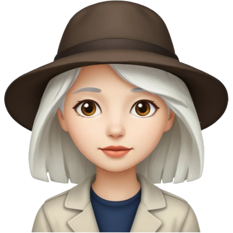 very white haired hatted girl emoji