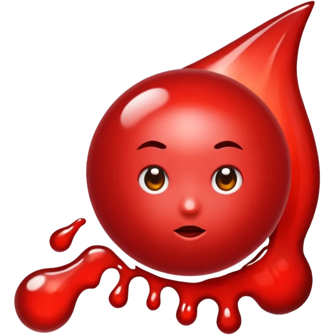 glitter red blood emoji