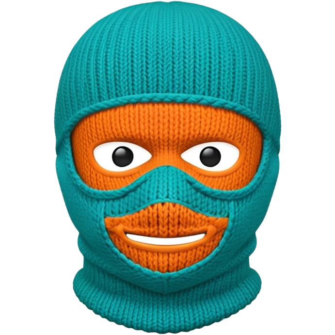 teal and orange ski mask emoji