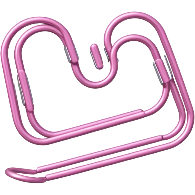 One pink paper clip emoji
