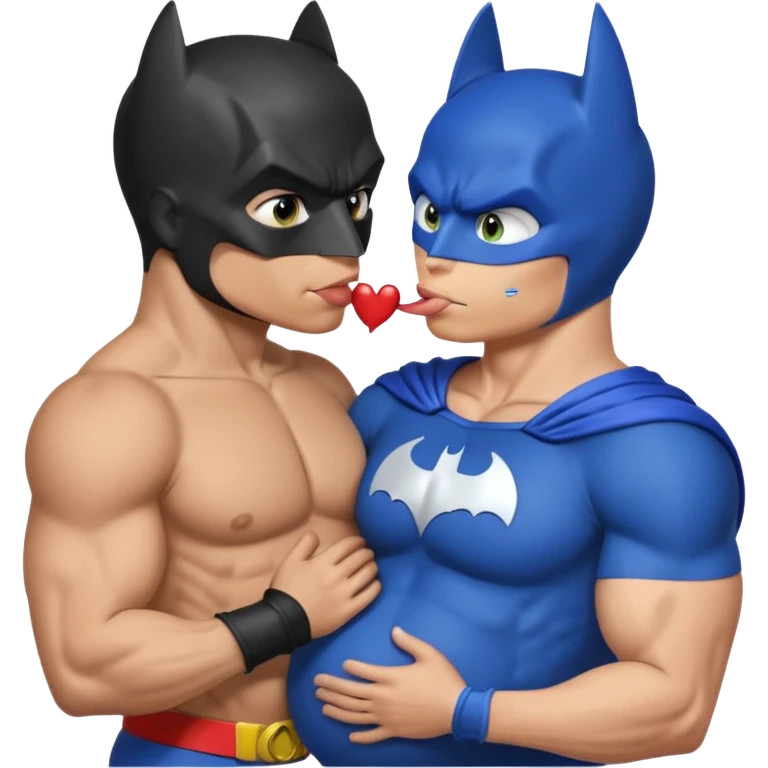 Batman kissing Pregnant male sonic X emoji