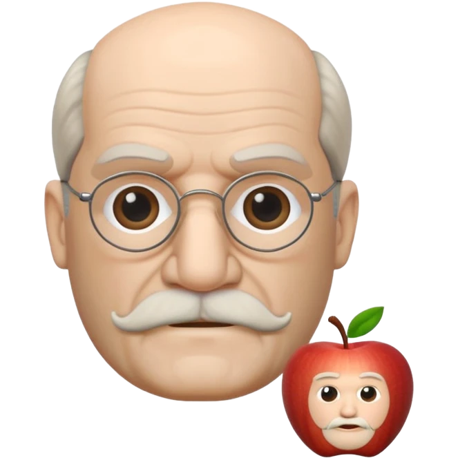 Sigmund Freud: create in exact Apple Memoji style using exact style: apple ios, 3D rendered, with exact words: я промолчу emoji