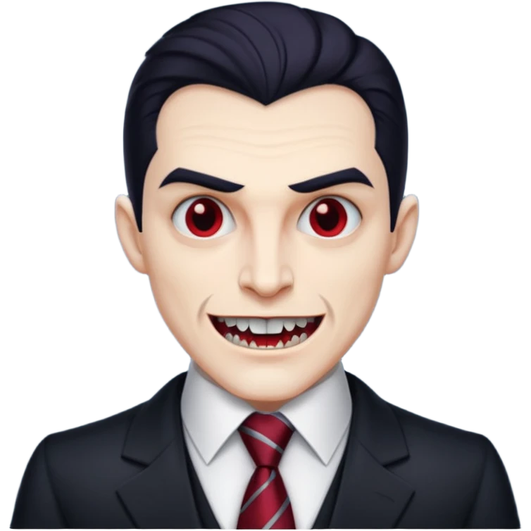 dracula, fang, with tie, business emoji