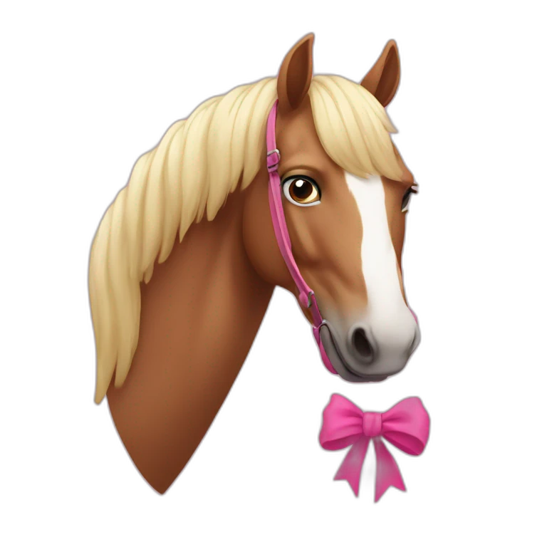 caballo con lazo rosa emoji