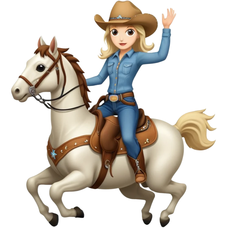 Girl on bucking bronco emoji