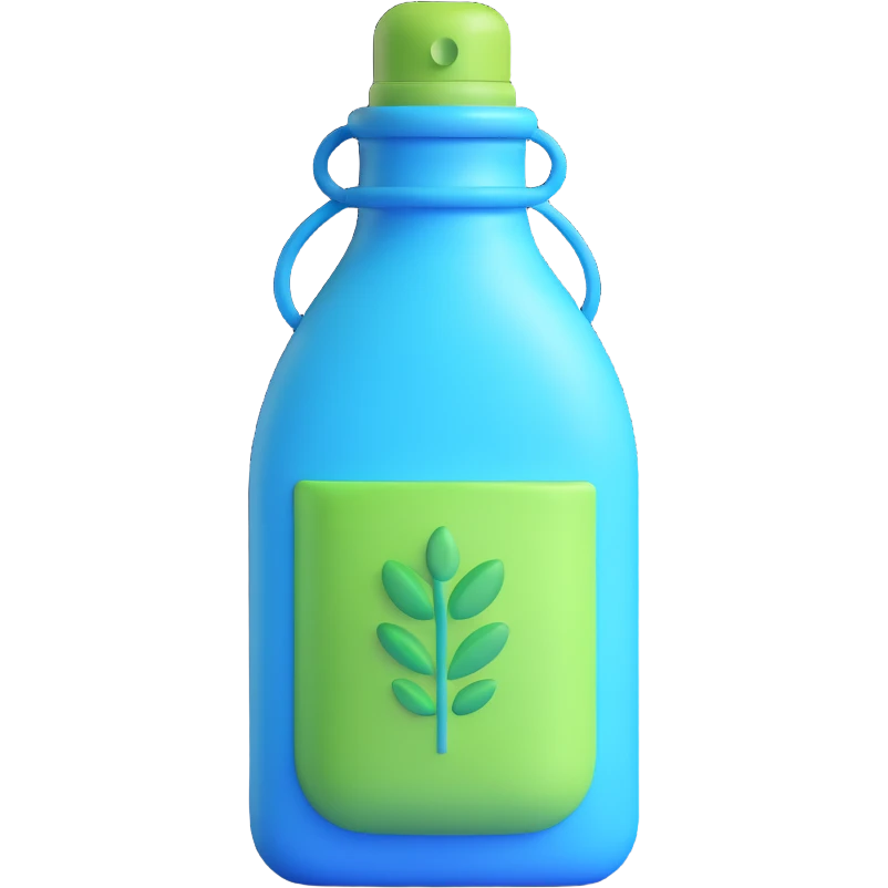 probiotic symbol in bottle or pouch form, emphasizing health and freshness, blue and green tones emoji
