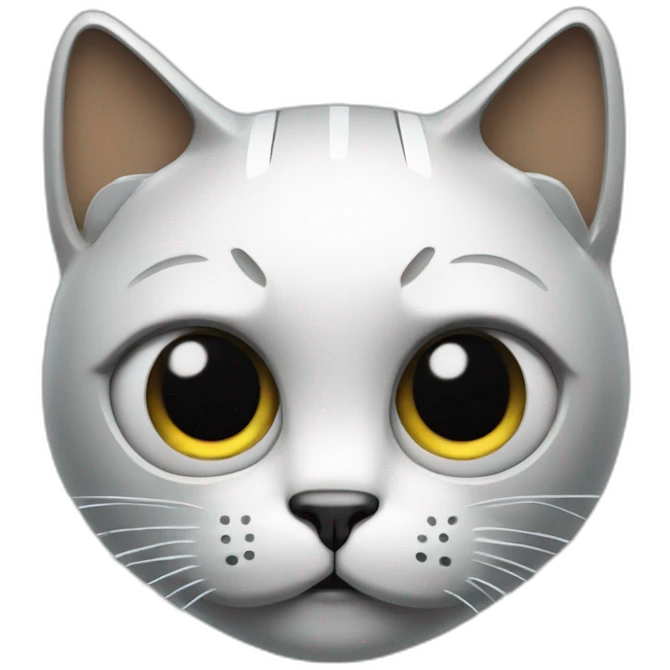 frowning robotic cat with one eye closed emoji