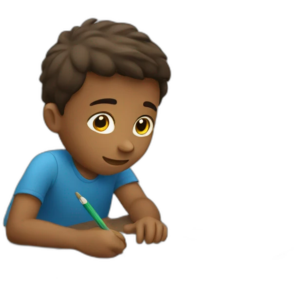 A boy doing homework emoji