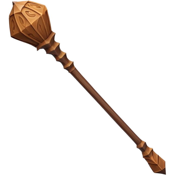 fantasy magic wooden staff low poly emoji