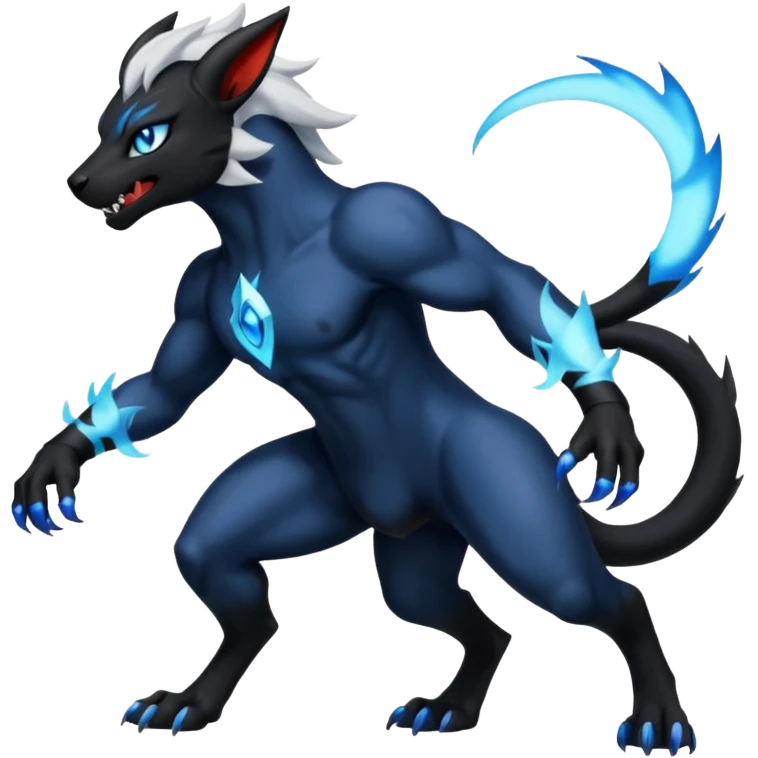 Houndoom-Absol-Luxray-fusion (full body) emoji