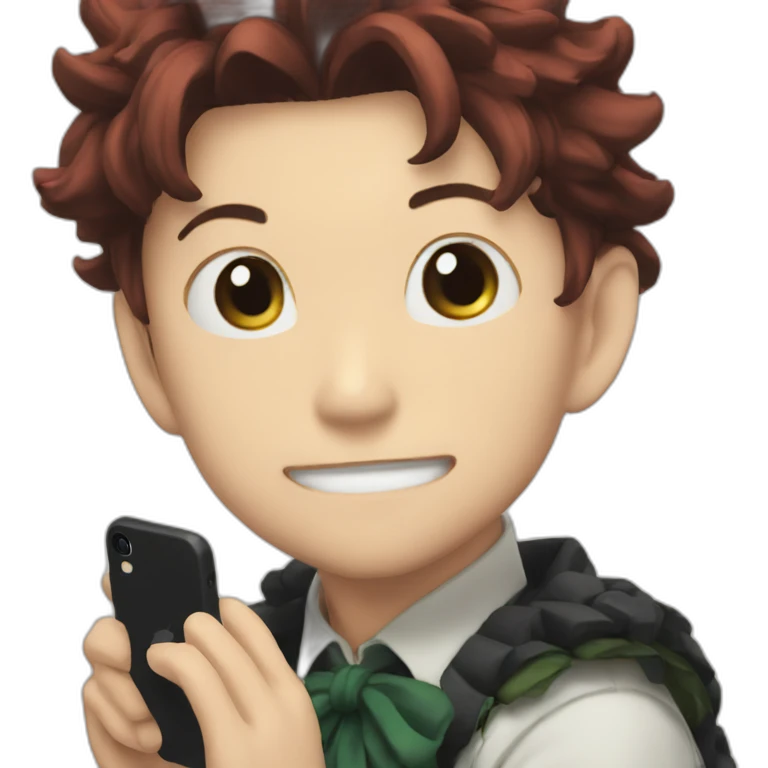 Tanjiro with iphone emoji