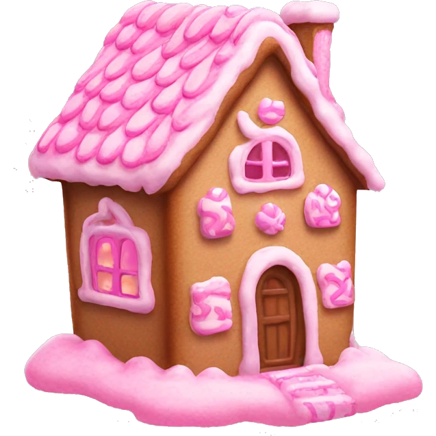 Pink gingerbread house asthetic emoji