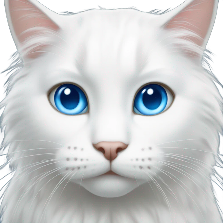 white long hair cat with blue eyes emoji