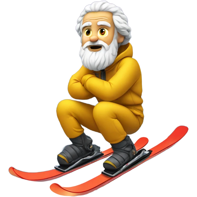 Socrates on mountain skis emoji