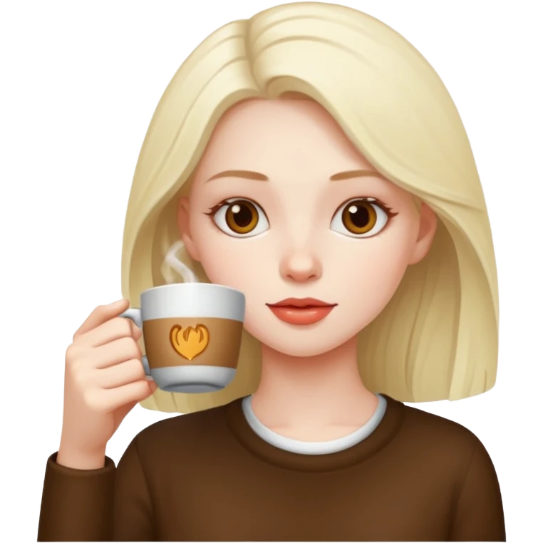 girl drinking coffee emoji