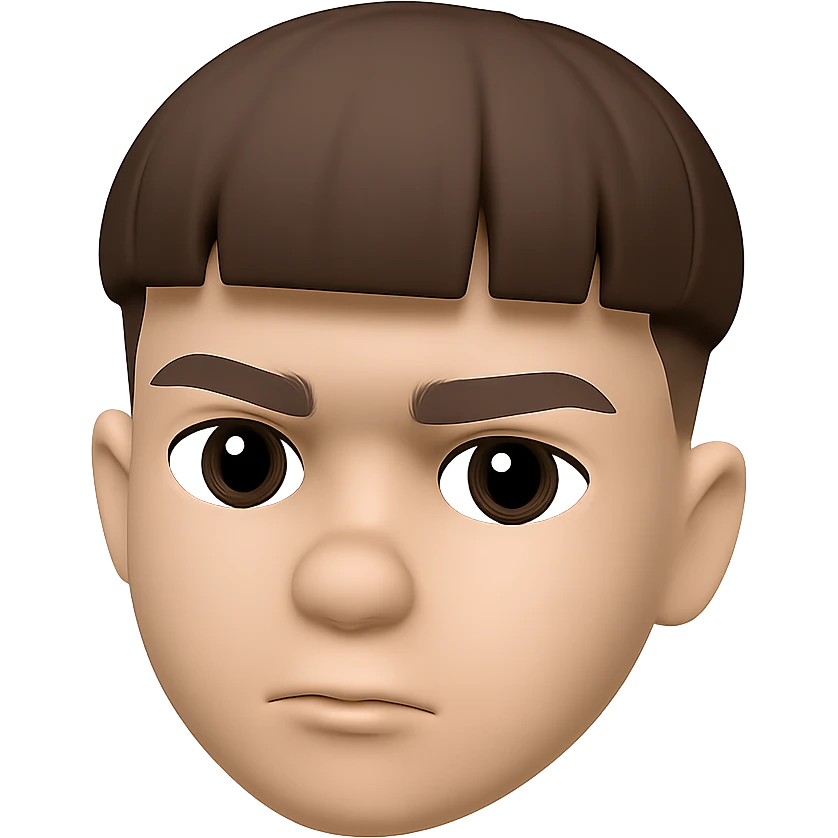 Convert this photo to a 3D emoji in Apple style, capturing the facial features and expression as a cartoonish emoji head, with a smooth, rounded look and no background. The style should resemble Apple style 3D emojis with a smooth and rounded appearance, cartoonish and expressive, without background. emoji