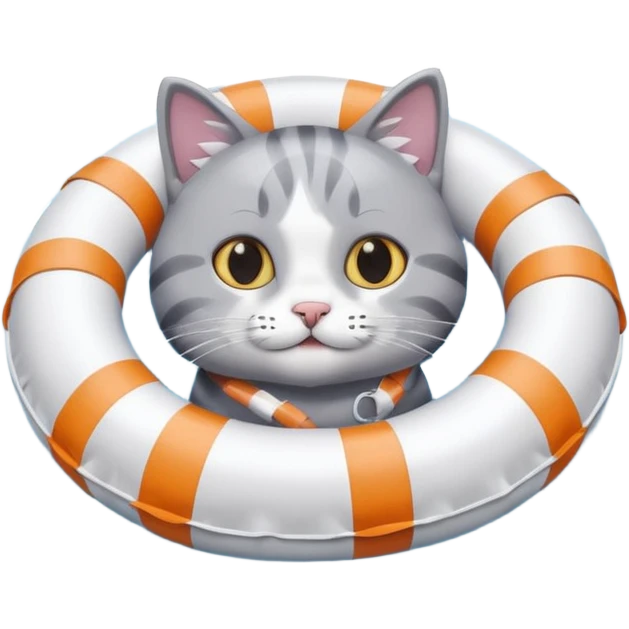 Cat in a swimming ring emoji