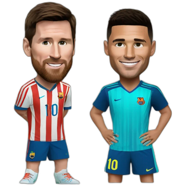 Messi playing with Ronaldo at tennis emoji