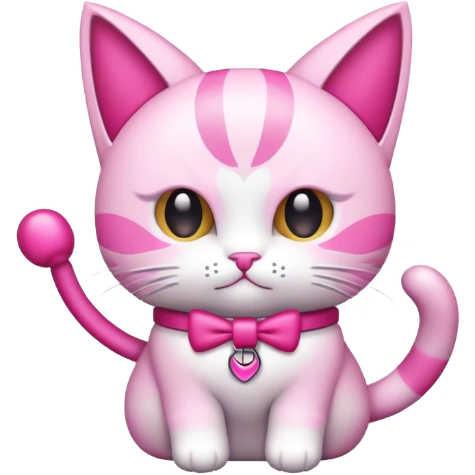 gato con lazo rosado emoji