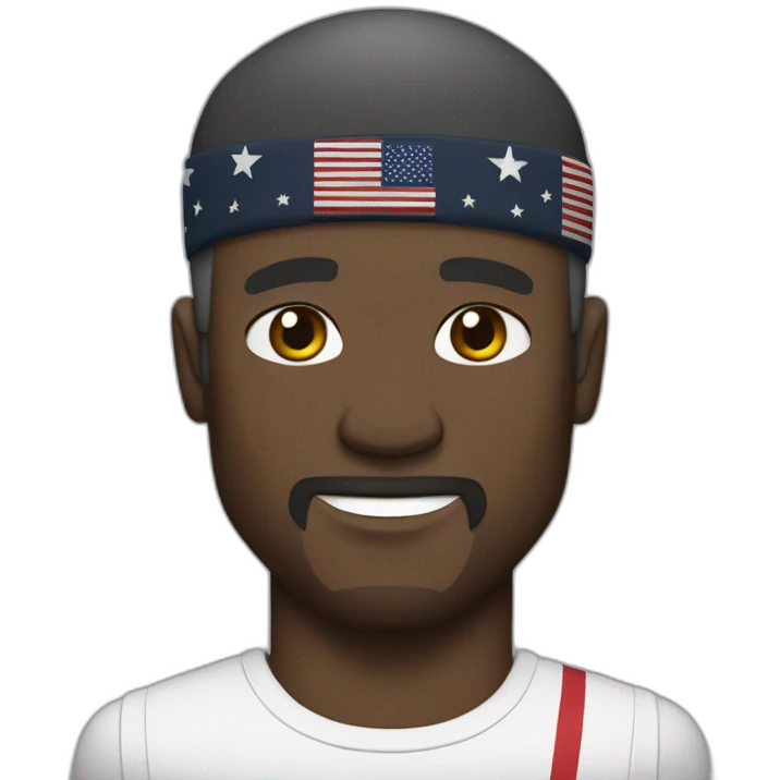 Terry crews with long straight black hair and flag headband emoji