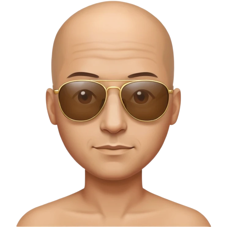 Bald person with sunglasses emoji