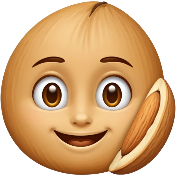 Almond with face emoji
