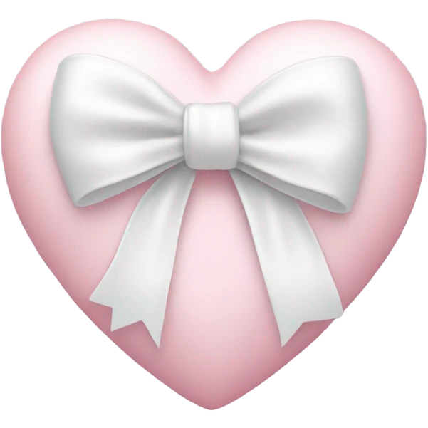 Pastel pink heart with white bow emoji