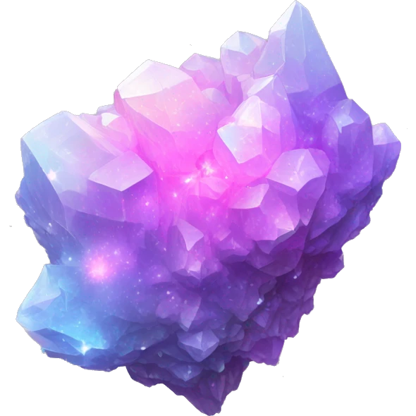 Pastel iridescent nebula crystal cluster emoji
