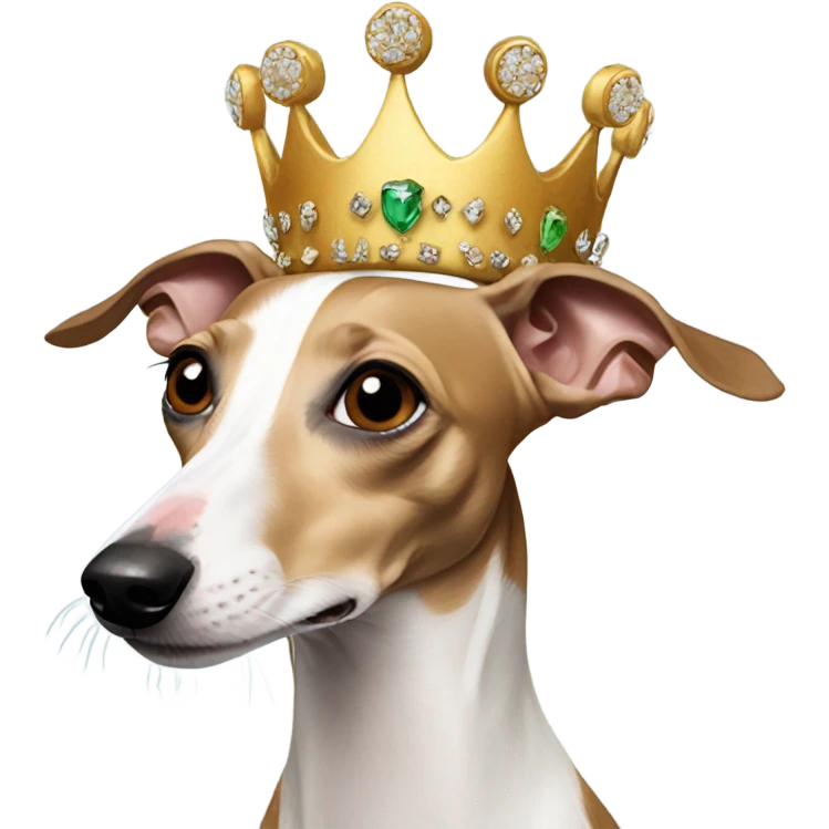 Italian greyhound wearing a crown  emoji