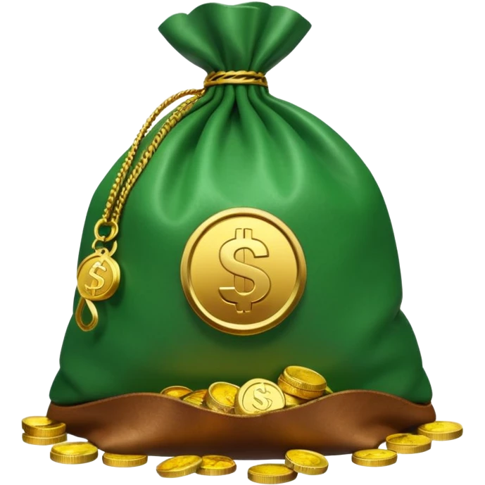 money bag featuring a play button symbol (not a dollar sign), with a pile of coins next to it emoji