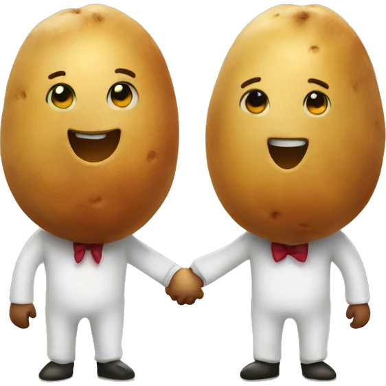 two potato holding hands emoji