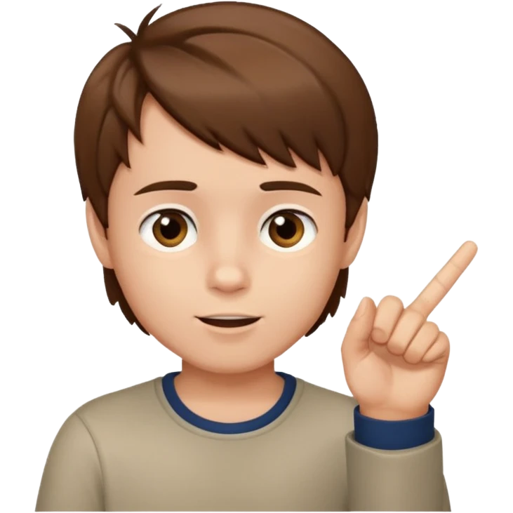 boy raising his finger talking emoji