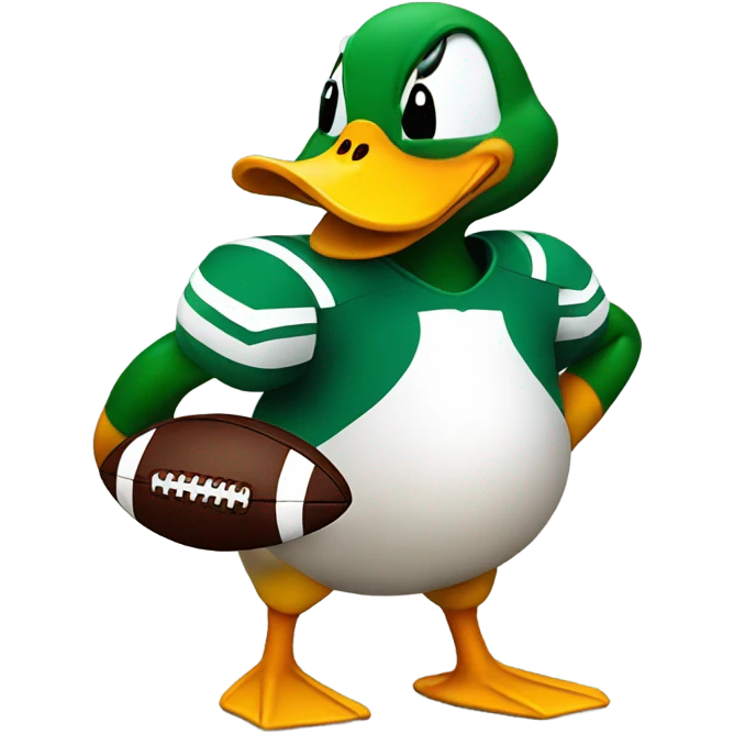 Duck with football emoji