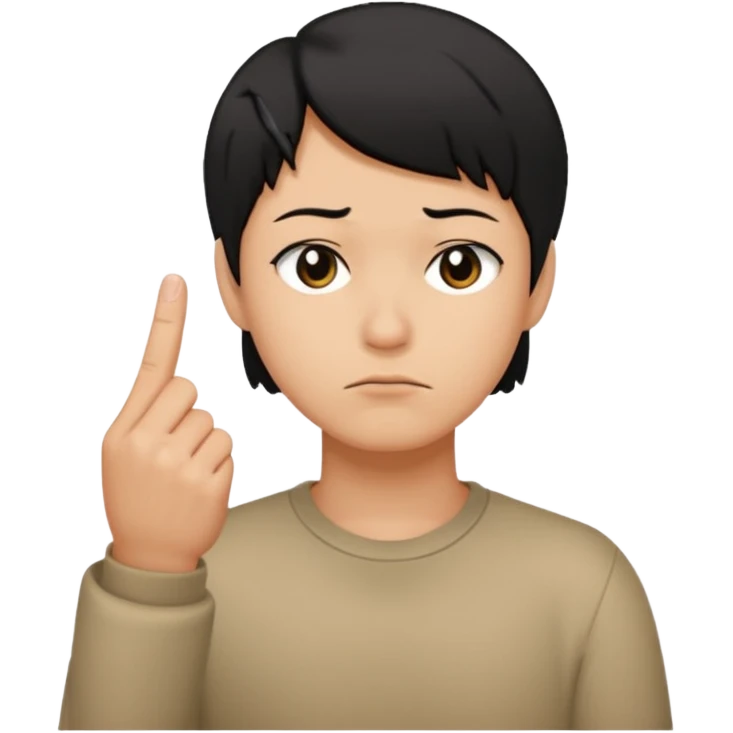 Sad face WITH A middle FINGER emoji