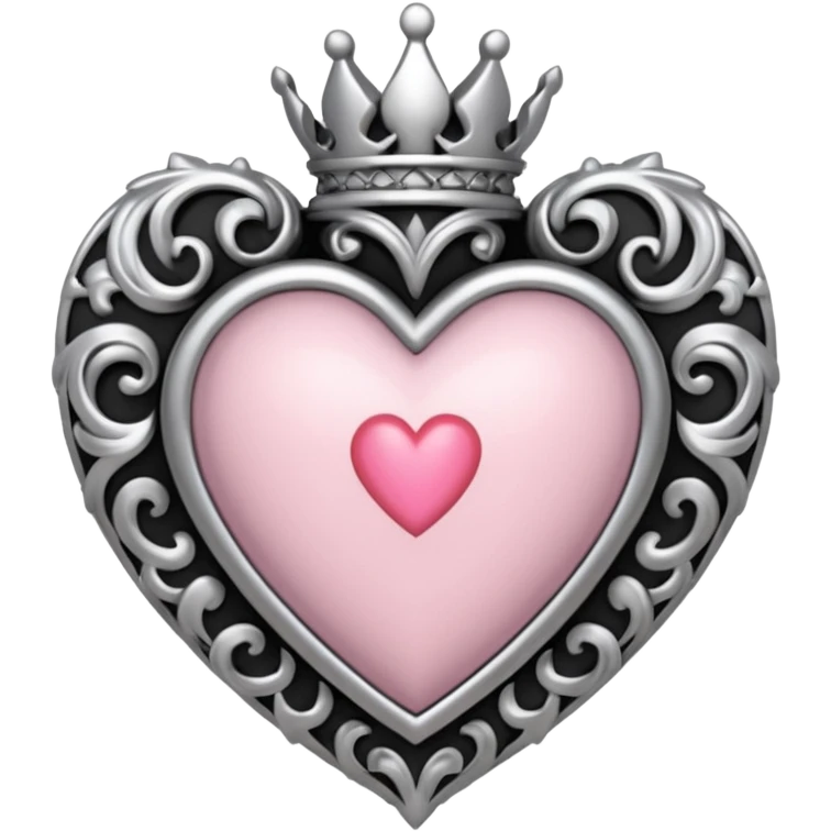 Light pink black and silver sacred heart  emoji
