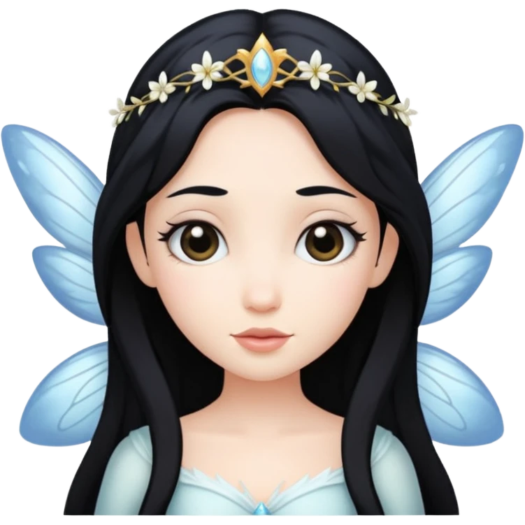 White fairy with black hair emoji