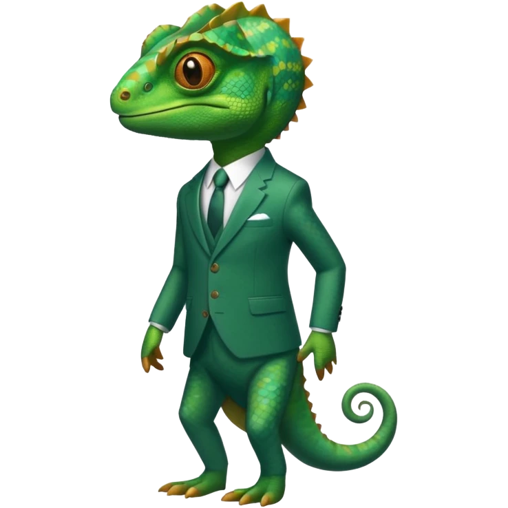 A chameleon in formal clothes emoji