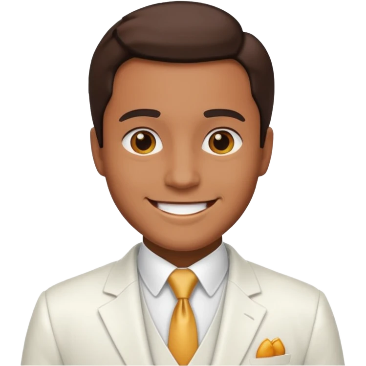 man wearing white suit  emoji