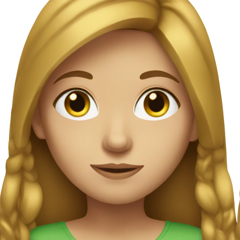 a girl with golden brown hair and green eyes emoji