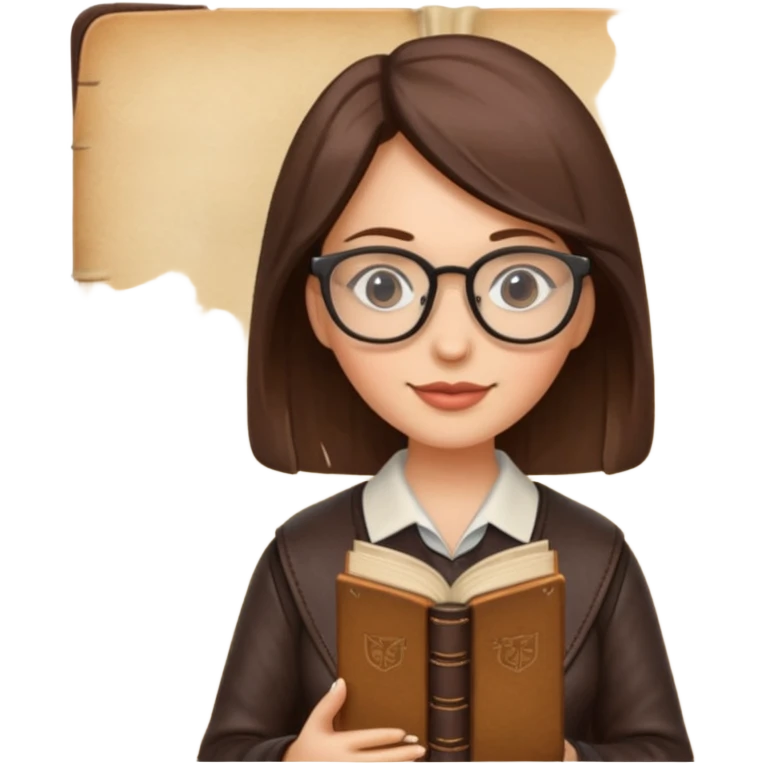 Book Collector — woman + old tome + glasses emoji