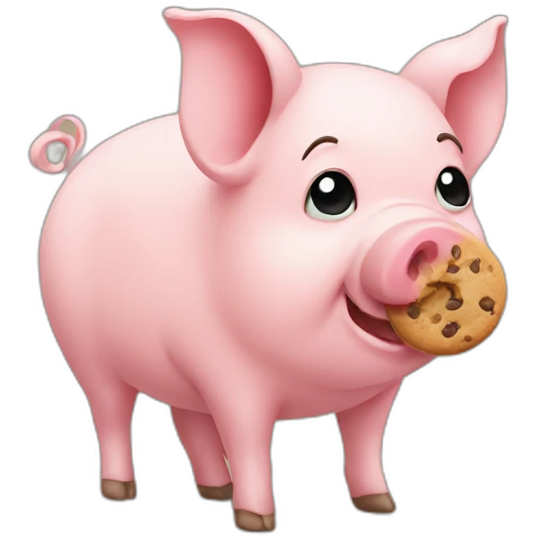 pig with cookie emoji
