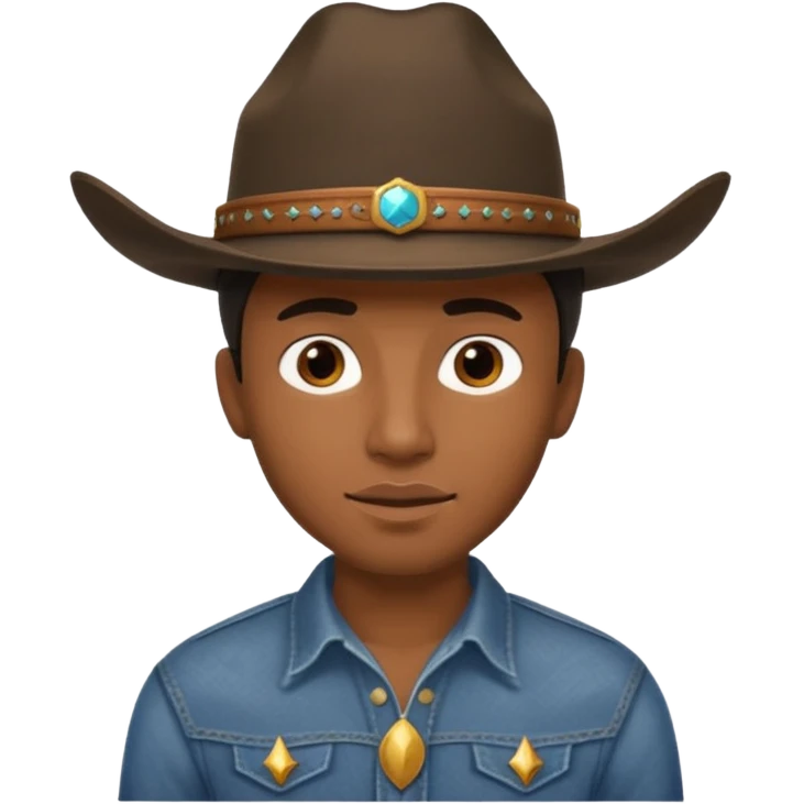 Black man with cowboy hat emoji