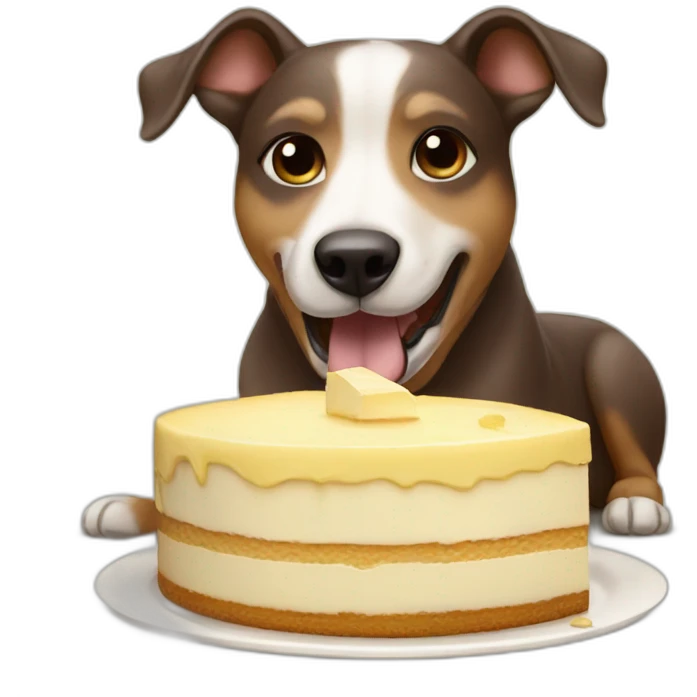 dog eating cheesecake emoji