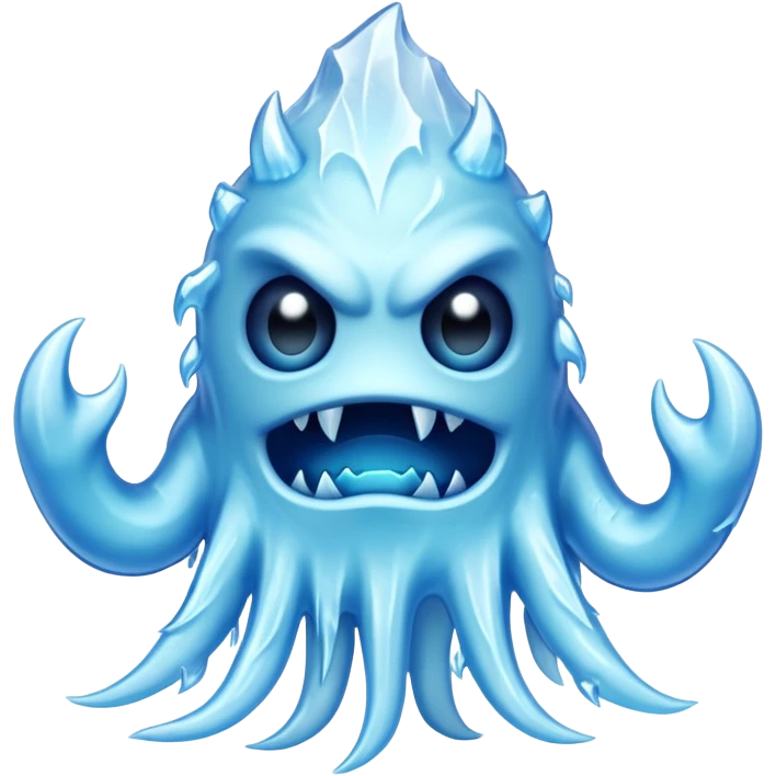 a scary creepy ice monster, eldritch ice monster, monster made of ice emoji