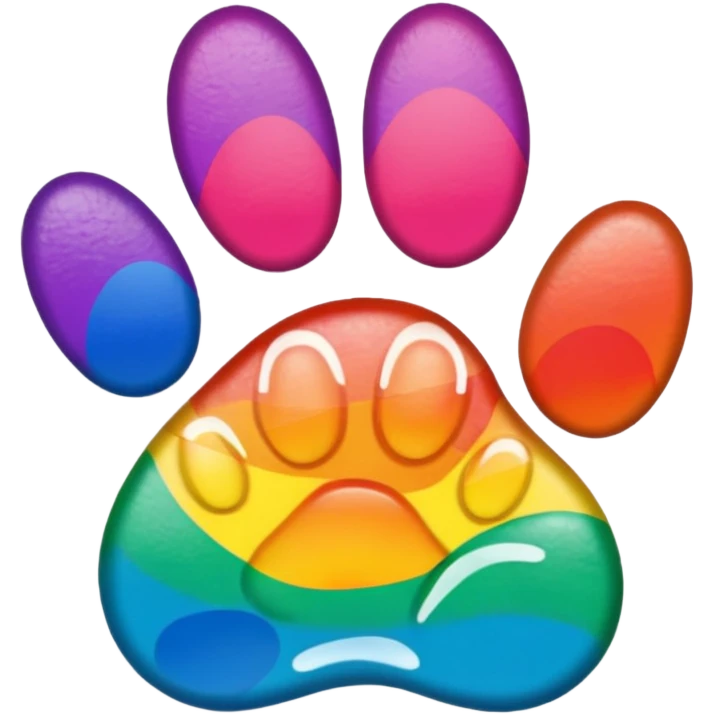 paw print with a rainbow emoji