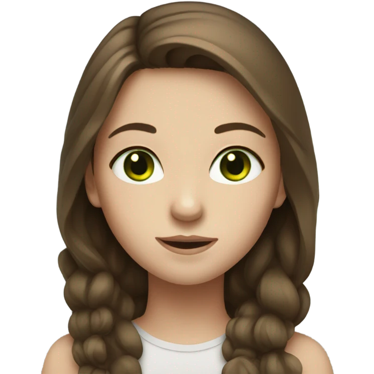 girl with brown hair white skin and green eye emoji